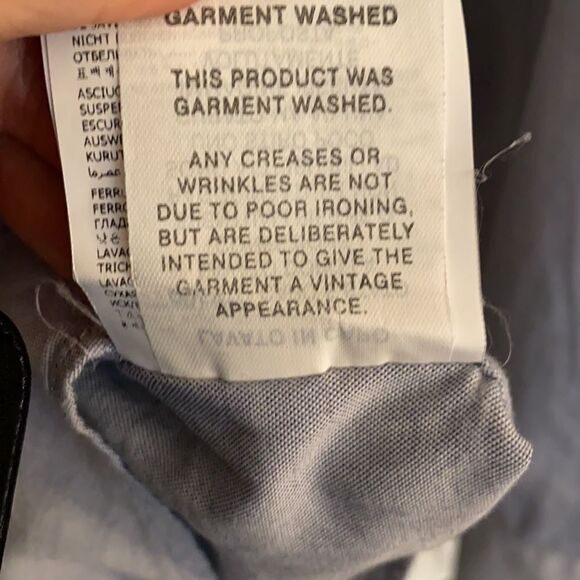 Cerruti Cotton Chambray Blue Plaid Collar Shirt XL - Picture 11 of 12